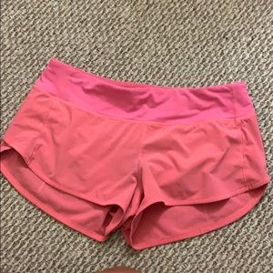 Lululemon pink speed up shorts 2.5” inseam